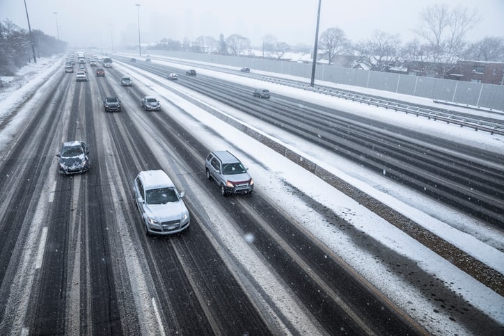 Car on a winter road